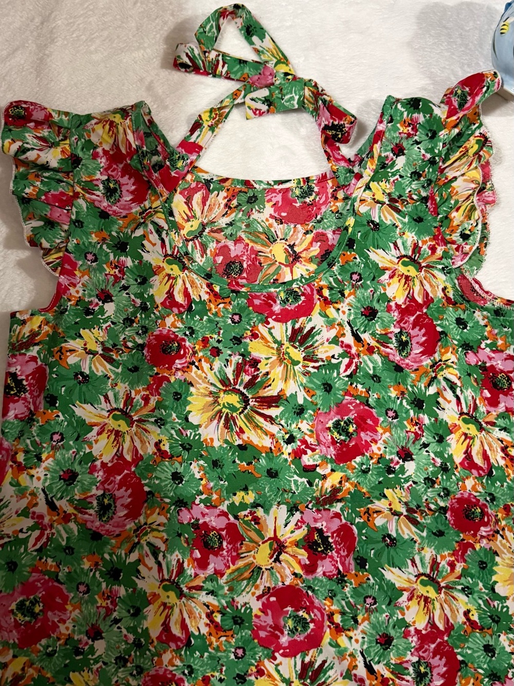 SHEIN Green Multicolor Floral Halter Top